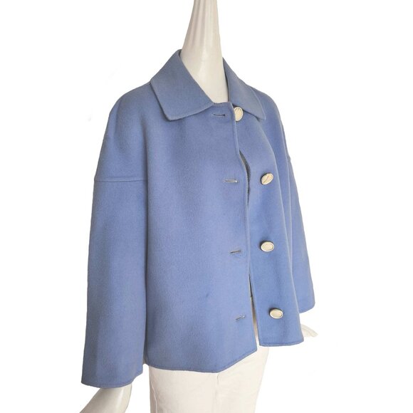 MARNI POWDER BLUE WOOL/CASHMERE SHORT COAT (40) - Picture 2 of 9